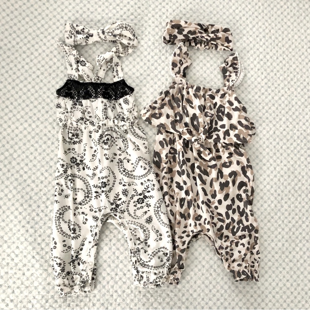3-6 month Jessica Simpson panted rompers